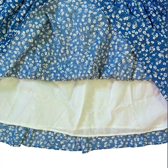 Hyacinth House Pai Mini Dress XL NWT Blue Ditsy Floral Cotton Smocked Puff Sleev - Picture 8 of 12